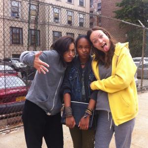 Reed Morano Eden and Olivia Wilde the last day of her filming Meadowland Please note the school books in her hands