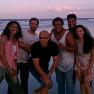 The cast Larry Wilmores Race Religion  Sex in Florida From left to right  Christina May Luis Costa Jr Larry Wilmore Amos Nunez and Elford Casimir and Desiree Markella
