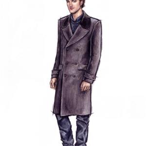 Twilight New Moon Robert Pattinson as Edward Cullen Illustration for Costume Designer Tish Monaghan published for Character Study Editorial VMAN Magazine Winter 2009