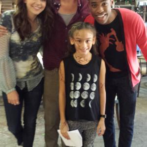 Titus Makin Jr, Grey Damon, Aimee Teegarden and Summer Parker on set of CW StarCrossed
