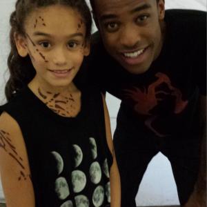 Summer Parker and Titus Makin Jr on set of CW StarCrossed