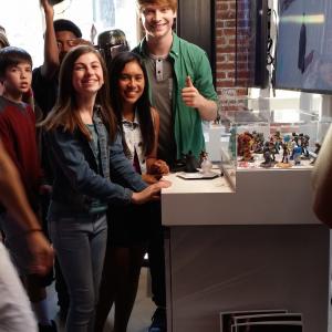 Smiling for the camera on set of Disney Infinity 3.0 Commercial.
