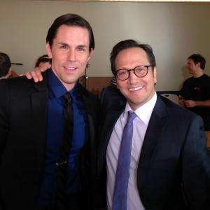 Gabriel Lee and Rob Schneider on the set of 