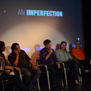 Anjula Rasanga Weerasinghe, Jon Suk, Jaylee Hamidi, and Erin Keller at An Imperfection (2015) screening and Q&A.