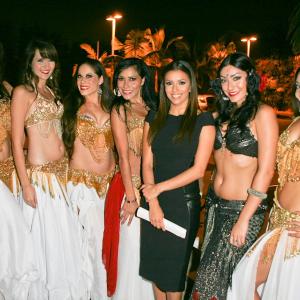 With the Jewels that Raq belly dance company and Eva Longoria at the Verizon Latina Entrepenuer Gala at MOLAA