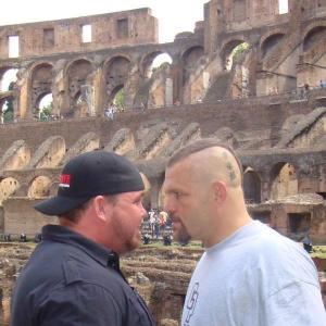 Matt Gaines and Chuck The Iceman Liddell at the Colosseum in Rome while filming