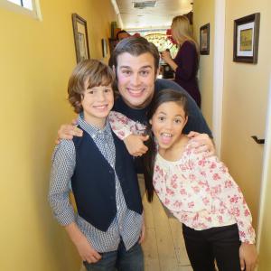 Drew Justice with Jenna Ortega and Jacob Michael Keller on set of Young Love