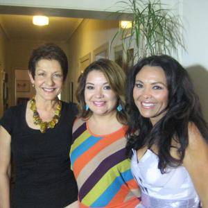 Actress Ivonne Coll and Actress Sandra Santiago with Magaly Ortiz Rodriguez reporter from UNIVISION