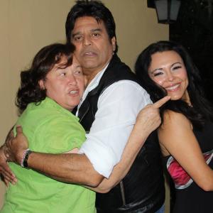 Sandra Santiago with Gloria Sandoval and Erik Estrada on the set of Sangre Negra Los Angeles California wwwSandraSantiagocom