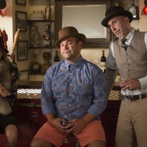Still of Bob Clendenin, Ian Gomez and Christa Miller in Cougar Town (2009)