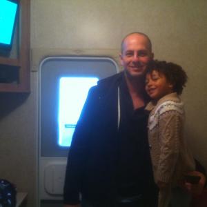 Aaliyah Cinello with her dad Lui Cinello on set
