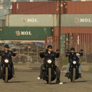 Still of Tommy Flanagan Charlie Hunnam and David Labrava in Sons of Anarchy 2008