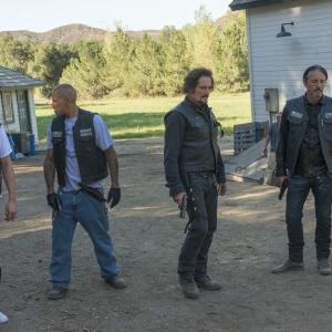 Still of Kim Coates Tommy Flanagan Charlie Hunnam and David Labrava in Sons of Anarchy 2008