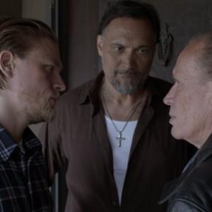 Still of Peter Weller Jimmy Smits and Charlie Hunnam in Sons of Anarchy 2008