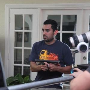 Director David Medina on the set of Loud and Clear.