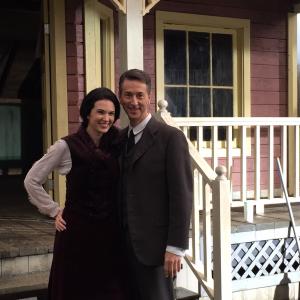 With Laura Mennell on the set of When Calls The Heart