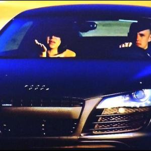 Vito Glazers and Nicky Bernal driving in Audi R8 on Season Finale of Mystery Millionaire