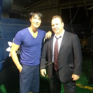 Dean Dawson and Daniel Henney after shooting a scene for The Spy Undercover Operation