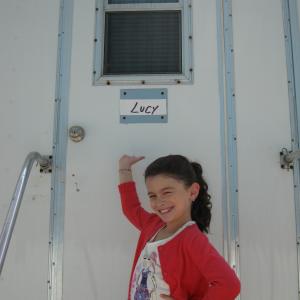 Dalila Bela as Lucy on set of Mr YoungEpisode 309