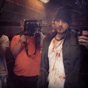 Behind the scenes shot. On the set of Creeper