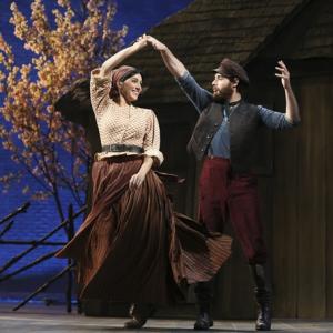 Samantha Massell as Hodel in Fiddler on the Roof on Broadway also pictured Ben Rappaport