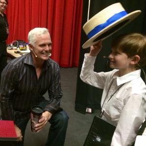 Corbin local Winthrop with Patrick Cassidy backstage with The Music Man in Concert national tour