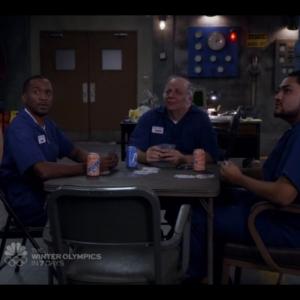 Miguel playing Carlo, a janitor at the Greendale Community College alongside Jerry (played by Emmy nominated Jerry Minor) , Hickey (played by Emmy nominated Jonathan Banks) and Annie (played by Alison Brie) off of NBC's Community Season 5