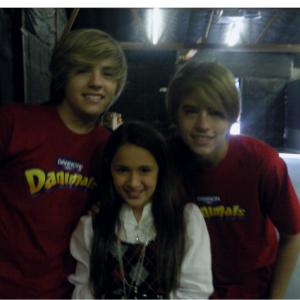 Cole and Dylan Sprouseon the setwith Ari