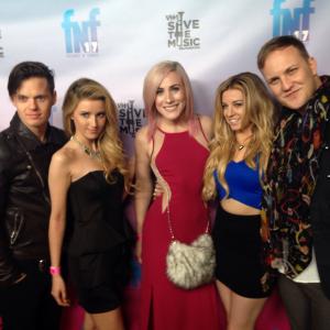 David Hudson, Sloane Avery, Laura Elise Barrett, Lindsay Hoffman, and Justin Travis Howard at the vh1 save the music friends and family Grammy Pre Party