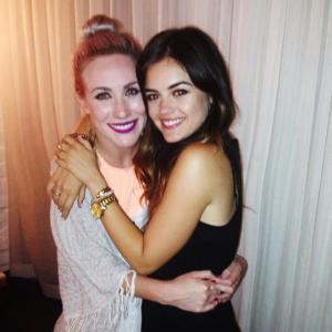 Laura Elise Barrett shares an embrace with Actress Lucy Hale