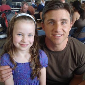 Malia age 6 and her actor Dad Jeff Hepner on the set of The 19th Wife