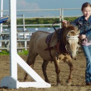 Malia Ashley Kerr playing little blind girl  Emma with Bug her seeingeye miniature horse on Heartland