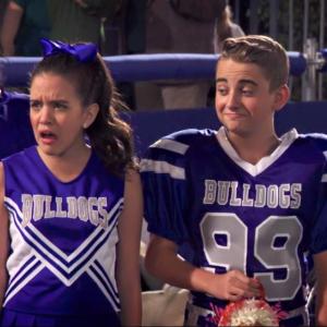 Lilimar(Sophie) and Buddy Handleson(Newt) on set Bella and the Bulldogs Season 1