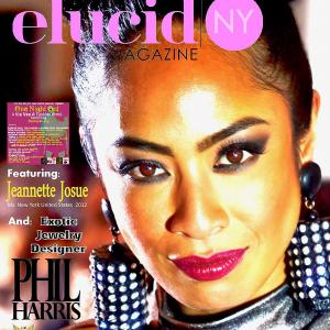 Elucid Magazine Cover Model Jeannette Josue and Designer Phil Harris