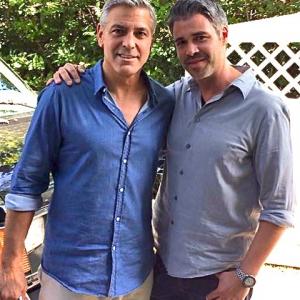 On set with George Clooney