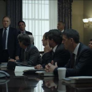 Scene from House of Cards with Kevin Spacey and Tom Myers