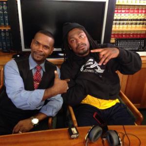 Behind the Scenes Feature film FAMILY FIRST: THE MARSHAWN LYNCH STORY with Actor Reginald Garner portraying lawyer Gerald Brown with NFL Running Back Marshawn Lynch as himself in the Feature film FAMILY FIRST: THE MARSHAWN LYNCH STORY