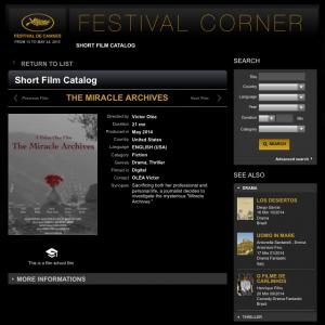 Excited that The Miracle Archives is going to Cannes this year!
