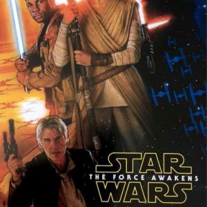 Harrison Ford, Adam Driver, John Boyega and Daisy Ridley in Zvaigzdziu karai: galia nubunda (2015)