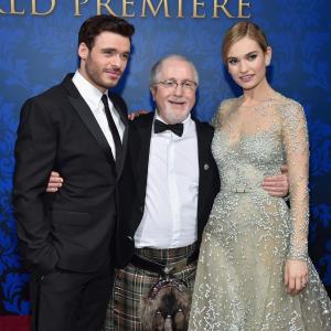 Patrick Doyle Richard Madden and Lily James at event of Pelene 2015