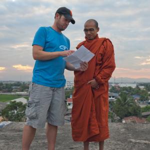 Jeff Durkin works with Buddhist monk King Zero in his documentary Art as a weapon
