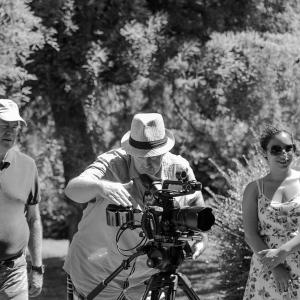 Director Robert David Duncan flanked by DoP Ron Heaps and AD Hana AlKinani