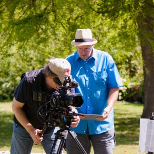 DoP Ron Heaps and director Robert David Duncan on the set of Its About Love