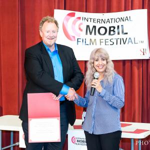 Robert David Duncan at the Mobil Film Festival (with Susan Botello)