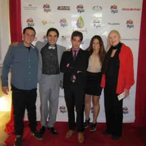 Opening Night of The Bride From Vegas in Downtown LA October 2014 from left to right Kyle McCaffreyMikael SharafyanVic BagratuniValerie McCaffreySally Kirkland