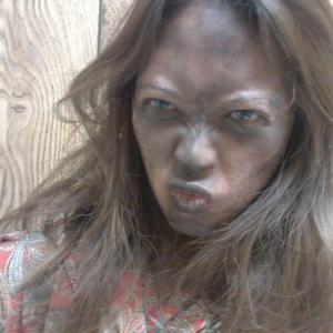Katana Martinez on the set of Infected (2013) as one of the zombies.