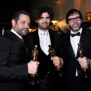Armando Bo and Alexander Dinelaris at event of The Oscars (2015)