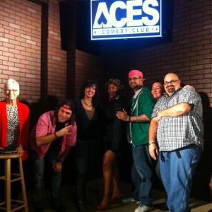 Performing stand up comedy at Aces Comedy Club in Murrieta CA