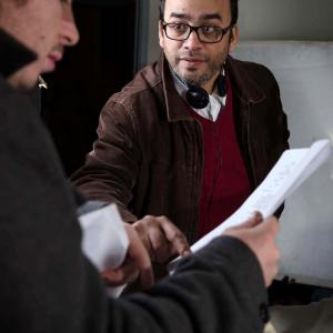 Script Supervisor Zoltan Sandors and Director Gordon Milcham on the set of The Lookout