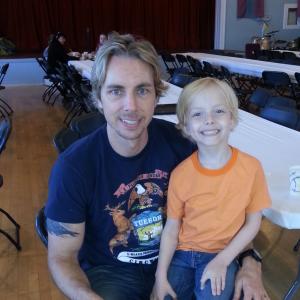 (left) director Dax Shepard and Christian Ganiere on set of NBC;s About A Boy.
